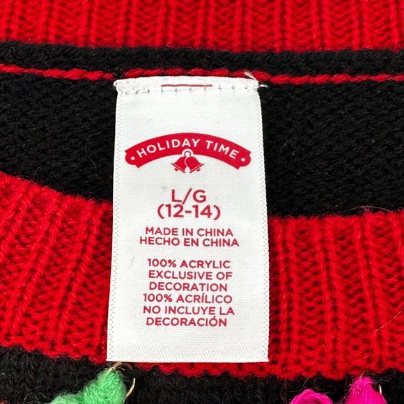 Holiday Time Women's Size Large 12-14 Llama Christmas Sweater Preowned - Picture 4 of 13